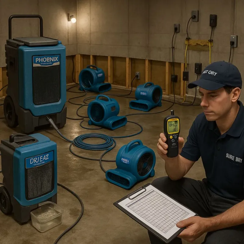 Structural Drying and Dehumidification process in West Coon Rapids, MN